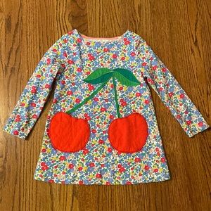 Girls mini Boden tunic cherry size 5-6 EUC